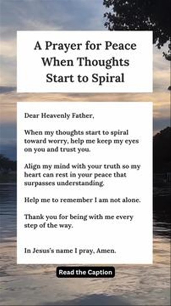 A Prayer for Peace when Thoughts Start to Spiral