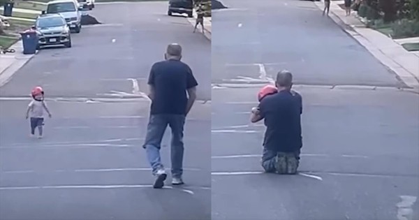 2-Year-Old’s Dash to Hug His Grandpa Is the Most Adorable Thing You'll See Today