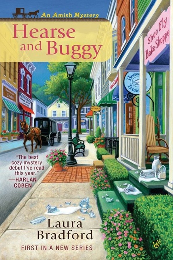 Book cover of Hearse and Buggy by Laura Bradford, christian mystery authors