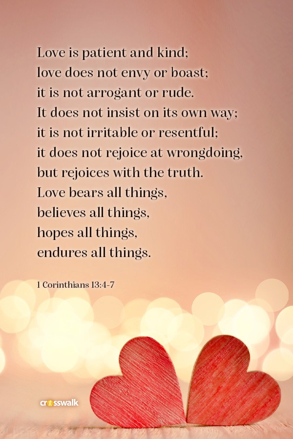 Love is patient and kind, 1 Corinthians 13:4-7