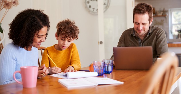 Family homeschooling a child