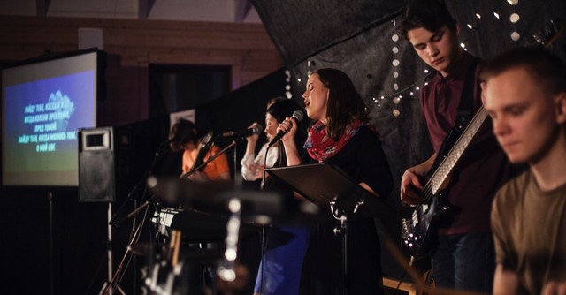 Worship band at church