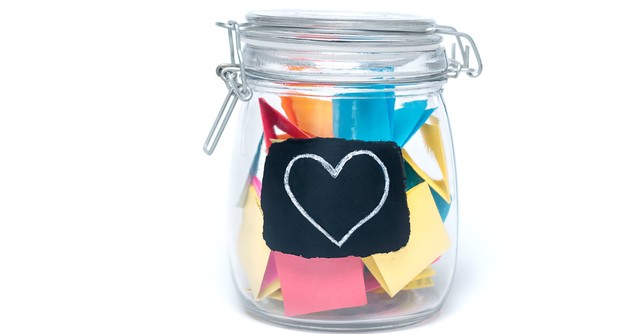 Jar filled with notes