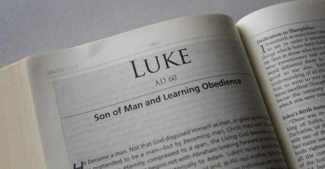 Bible open to the book of Luke
