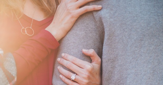 Couple hugging