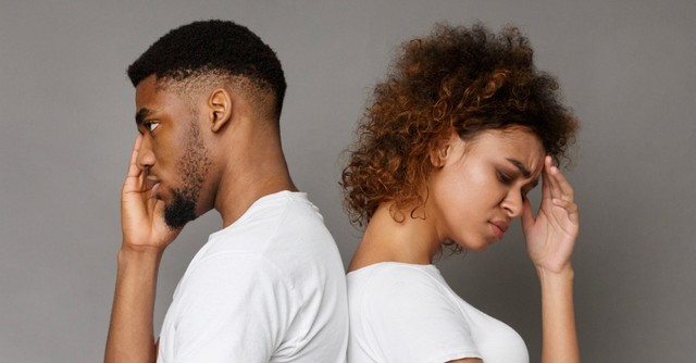 progressive christianity, couple backs to each other upset disagreement
