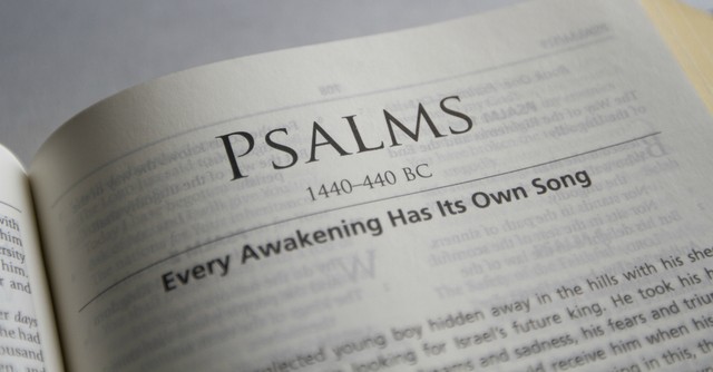 bible open to book of psalms