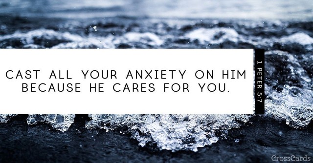 bible quote anxiety 1 peter 5 7
