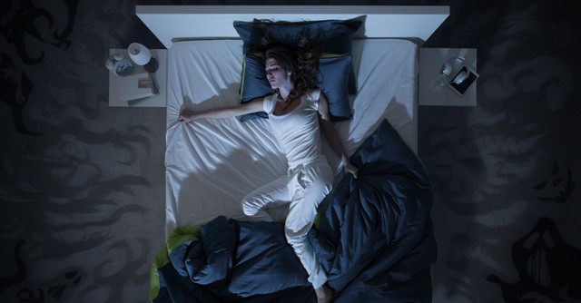 Woman having a nightmare