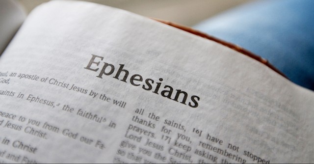 Bible opened to Ephesians