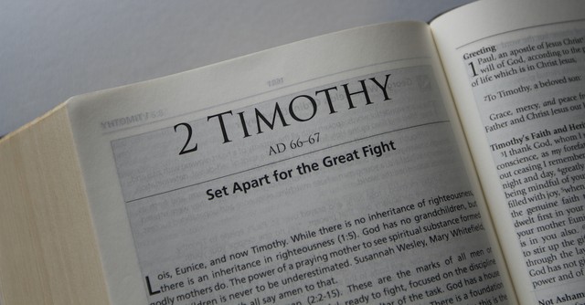 Bible open to 2 Timothy