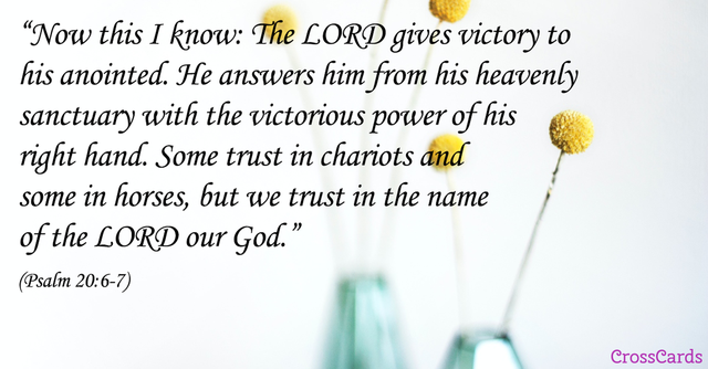 Psalm 20:6-7 Scripture Card