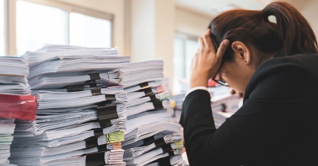 workaholic woman stressed