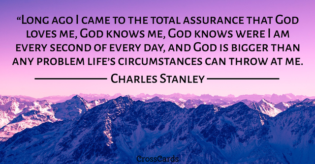 Charles Stanley quote card - quotes about god's love