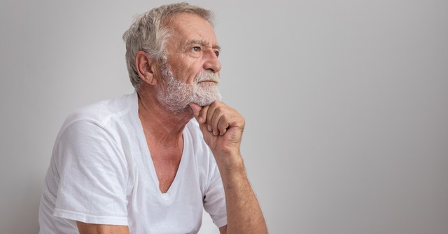 Senior man thinking