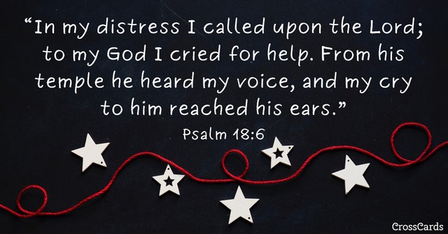 Psalm 18:6 Scripture card