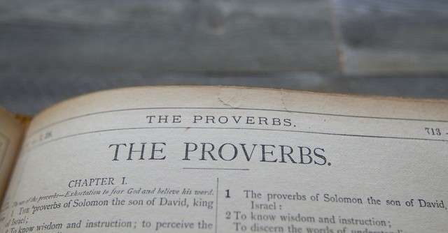 Open Bible to Book of Proverbs
