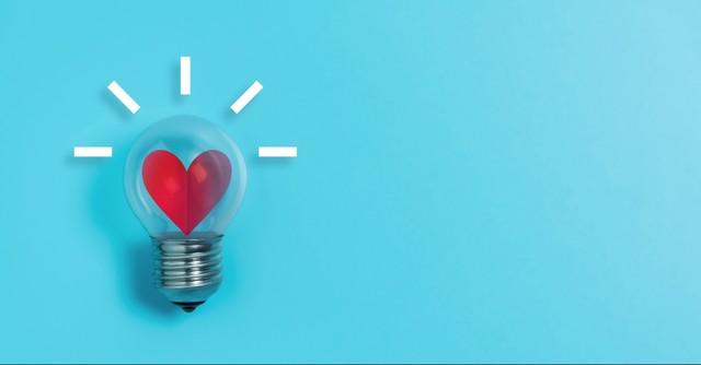 Heart in a lightbulb