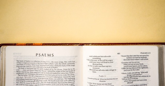 The Bible opened to Psalms