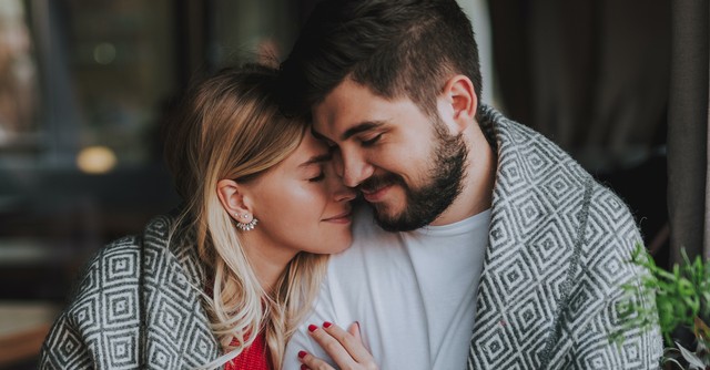 Happy couple grateful