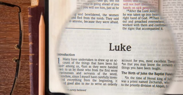 Bible opened to Luke