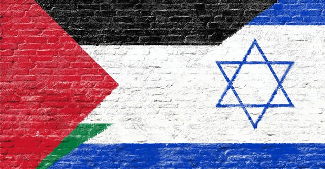 Palestinian and Israeli flags