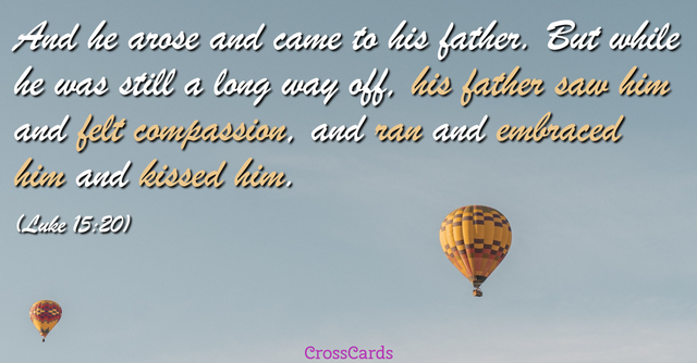 Luke 15:20 Scripture card