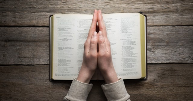 praying hands on bible, pray without ceasing
