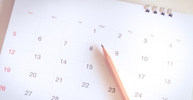 Calendar and pencil