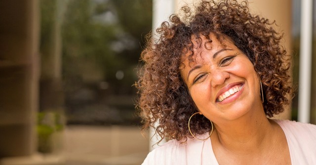 Woman looking happy