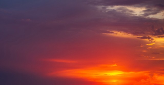 scary night sky with red sunlight, war in heaven