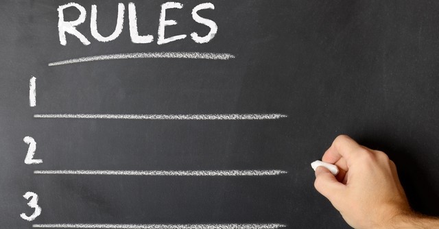 Rules on chalkboard