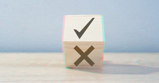 Check mark and x mark