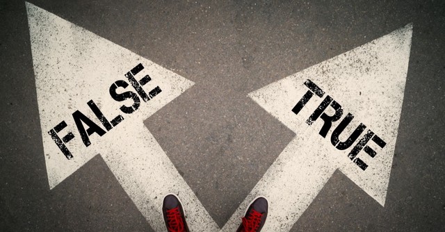 shoes with two opposing arrows one saying true and one saying false, signs of the end times