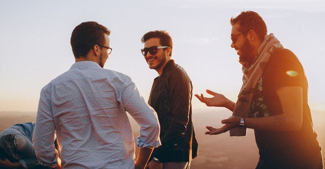 Men talking