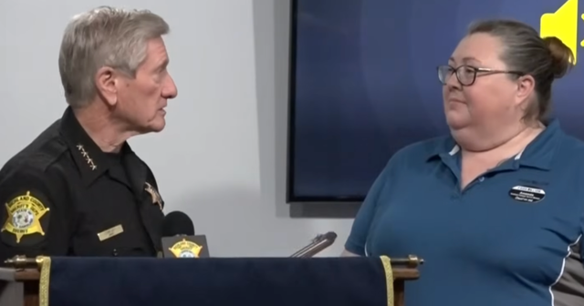a store assistant manager being awarded by police