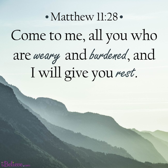 Matthew 11:28, inspirational image