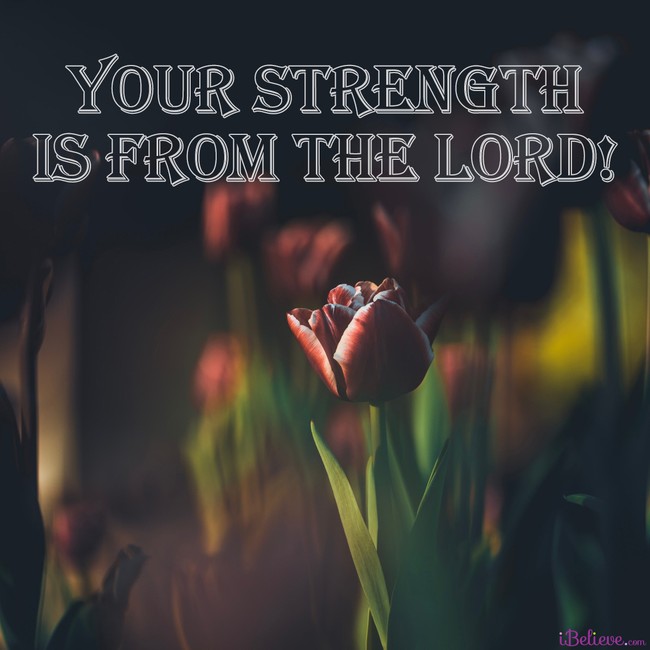 Your Strength is from the Lord, inspirational image