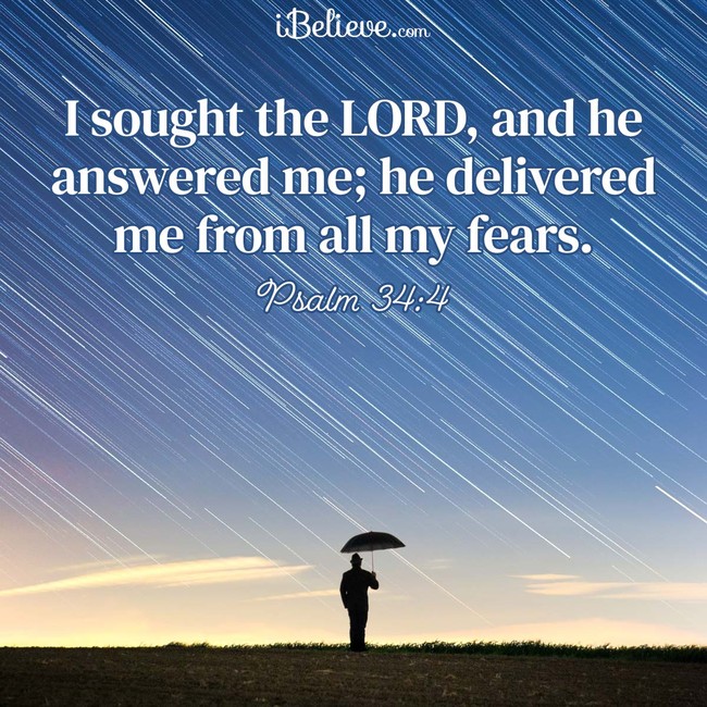 Psalm 34:4, inspirational image