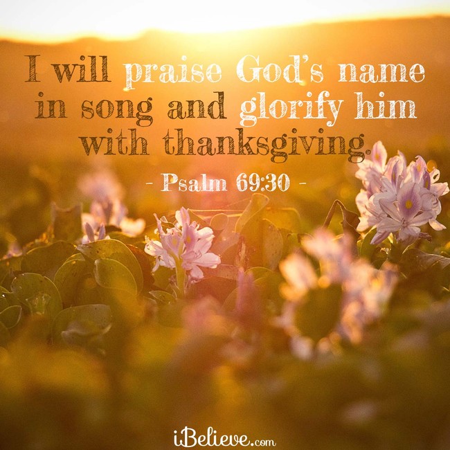 Psalm 69:30, inspirational image