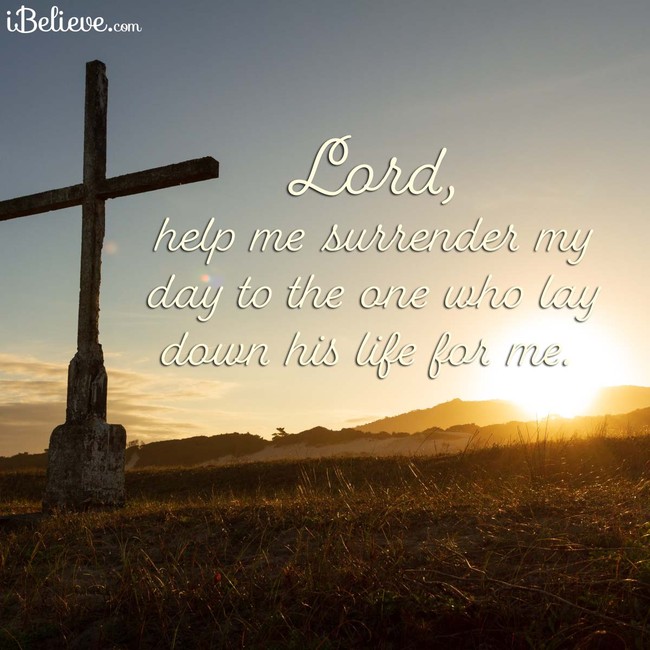 Surrender your day to God, inspirational image