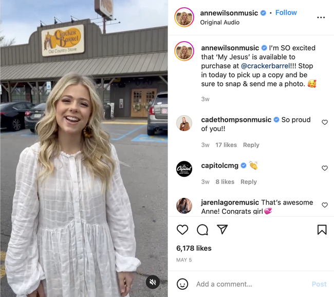 Anne Wilson at Cracker Barrel