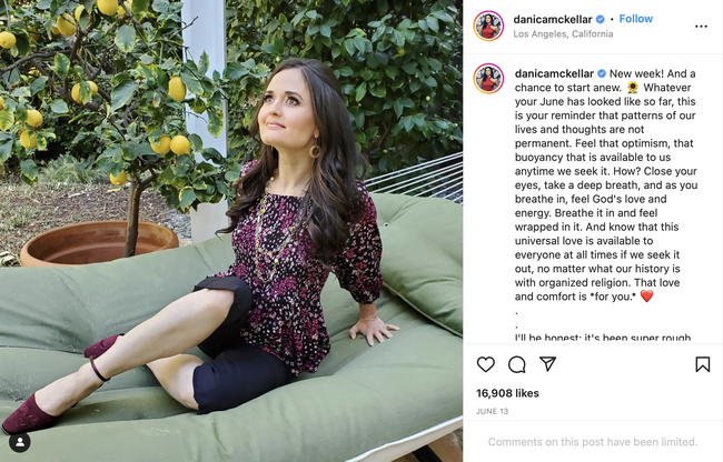 Danica McKellar looking to Heaven