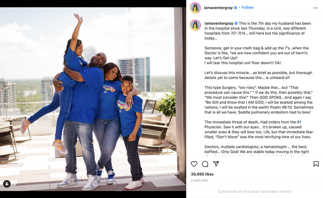 Aventer Gray issues update on Johns health