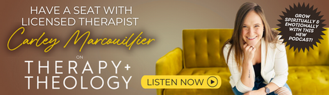 Banner ad for the Therapy and Theology Podcast