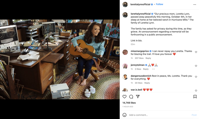 Loretta Lynn instagram