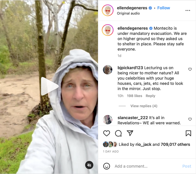 Ellen Degeneres on flooding