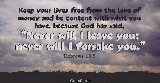 Hebrews 13:5 Scripture card