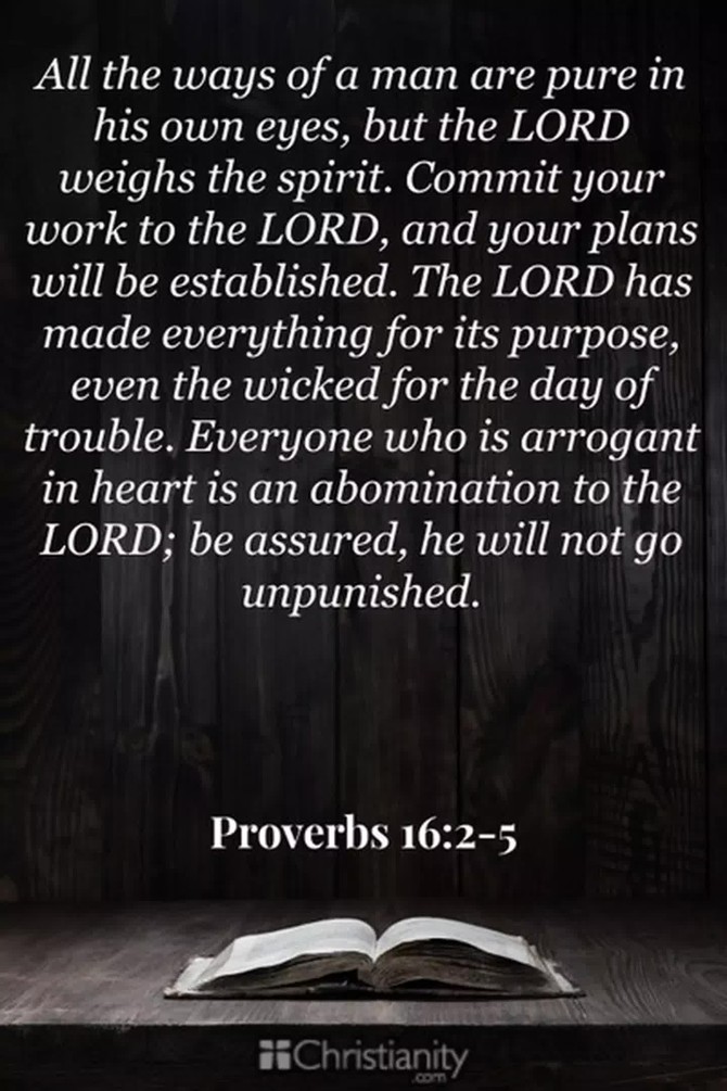 Proverbs 16:2-5