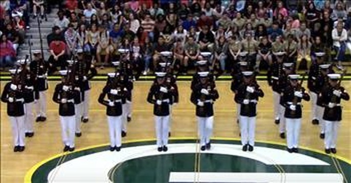 24 Marines Of Silent Drill Platoon Perform Unforgettable Routine